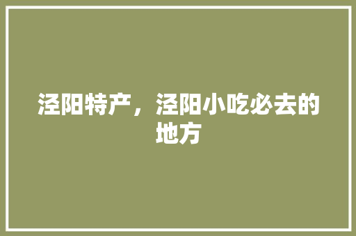 泾阳特产，泾阳小吃必去的地方