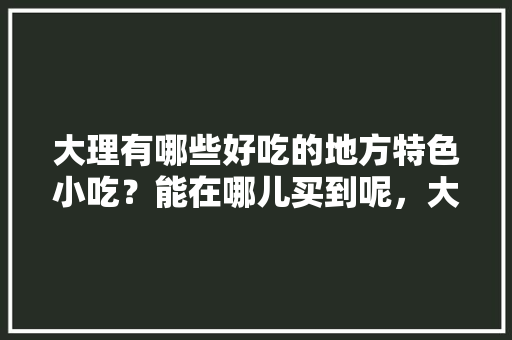 大理有哪些好吃的地方特色小吃？能在哪儿买到呢，大理永平有什么好吃的