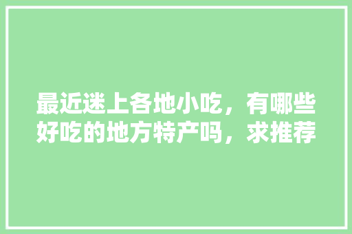 最近迷上各地小吃，有哪些好吃的地方特产吗，求推荐，地方小吃特产