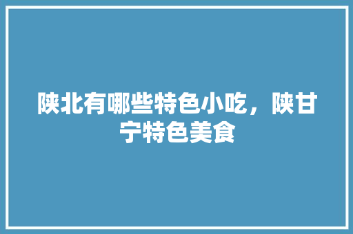 陕北有哪些特色小吃，陕甘宁特色美食 陕北有哪些特色小吃，陕甘宁特色美食 旅行资讯