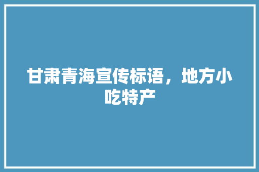 甘肃青海宣传标语，地方小吃特产