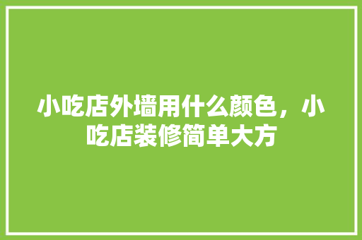 小吃店外墙用什么颜色，小吃店装修简单大方