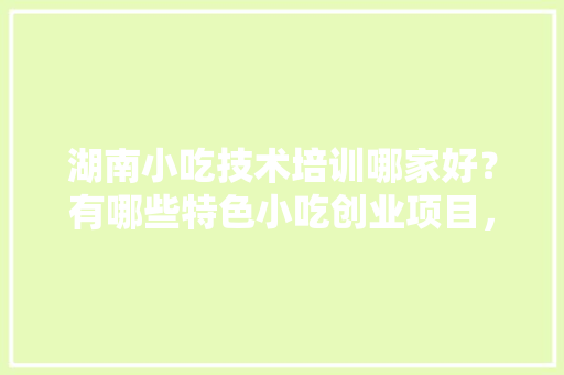 湖南小吃技术培训哪家好？有哪些特色小吃创业项目，特色培训美食