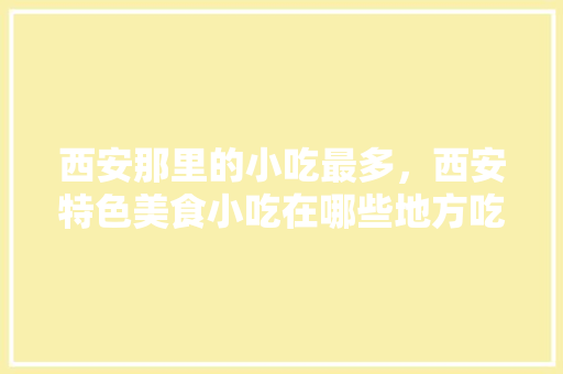 西安那里的小吃最多，西安特色美食小吃在哪些地方吃