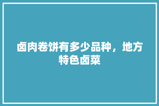 卤肉卷饼有多少品种，地方特色卤菜