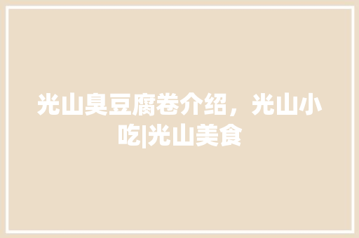 光山臭豆腐卷介绍，光山小吃|光山美食