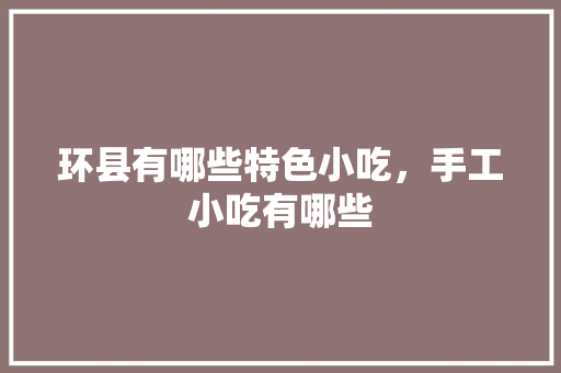 环县有哪些特色小吃，手工小吃有哪些 环县有哪些特色小吃，手工小吃有哪些 家居窍门