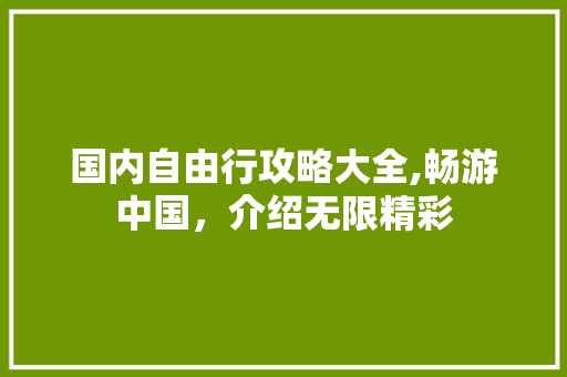 国内自由行攻略大全,畅游中国，介绍无限精彩 美食推荐