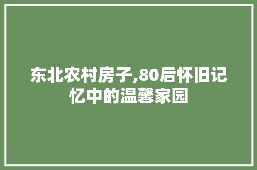 东北农村房子,80后怀旧记忆中的温馨家园 美食推荐