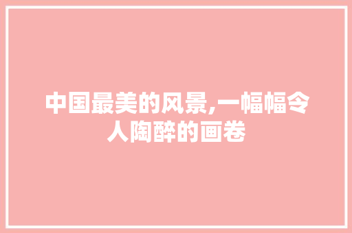 中国最美的风景,一幅幅令人陶醉的画卷 生活指南