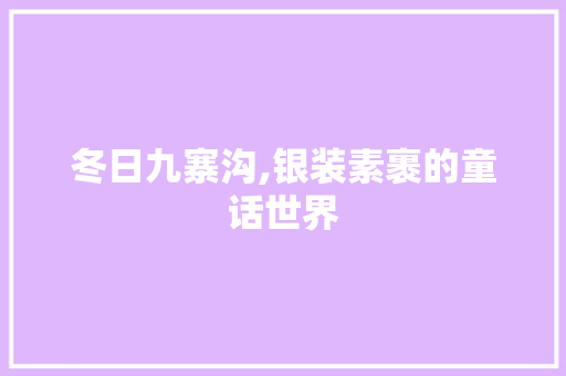 冬日九寨沟,银装素裹的童话世界 家居窍门