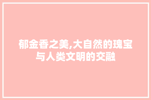 郁金香之美,大自然的瑰宝与人类文明的交融 生活指南