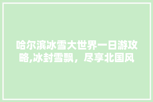 哈尔滨冰雪大世界一日游攻略,冰封雪飘，尽享北国风光