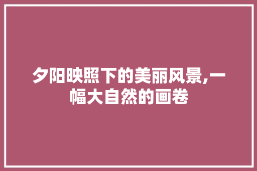 夕阳映照下的美丽风景,一幅大自然的画卷 健康建议