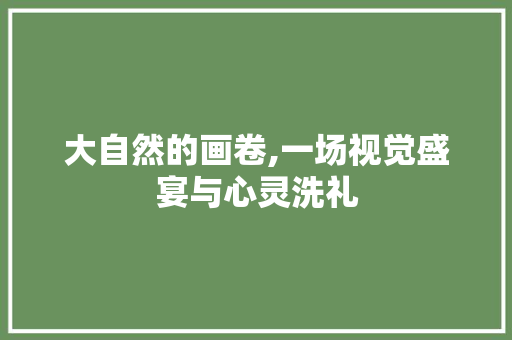 大自然的画卷,一场视觉盛宴与心灵洗礼 家居窍门