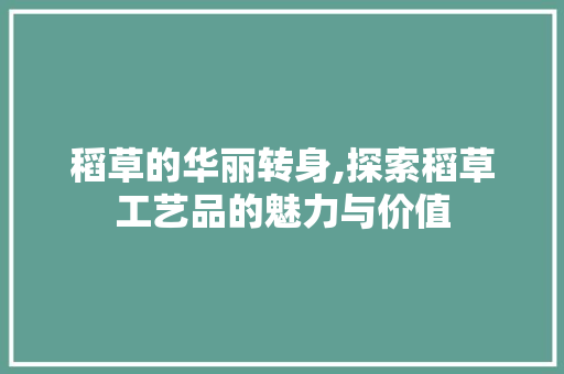 稻草的华丽转身,探索稻草工艺品的魅力与价值 旅行资讯