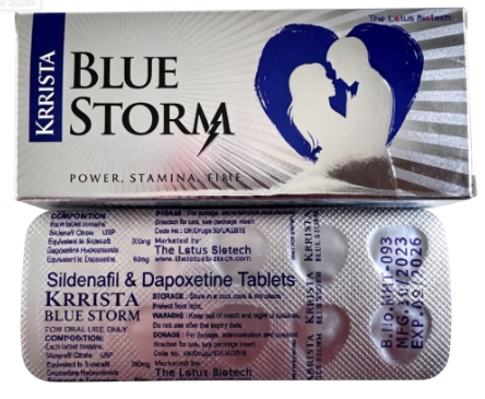 印度巅峰蓝色风暴Krrista Blue Storm 西地那非双效片效果怎么样