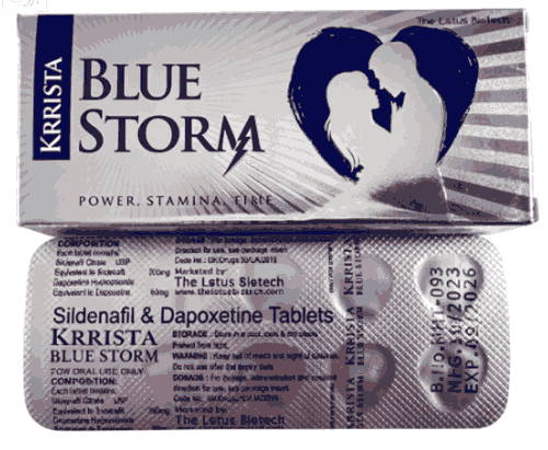印度巅峰蓝色风暴Krrista Blue Storm 西地那非双效片效果怎么样